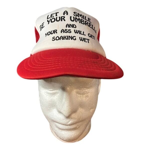 Vintage snapback dad hat novelty trucker cap red, black, white adjustable mesh - Picture 2 of 9